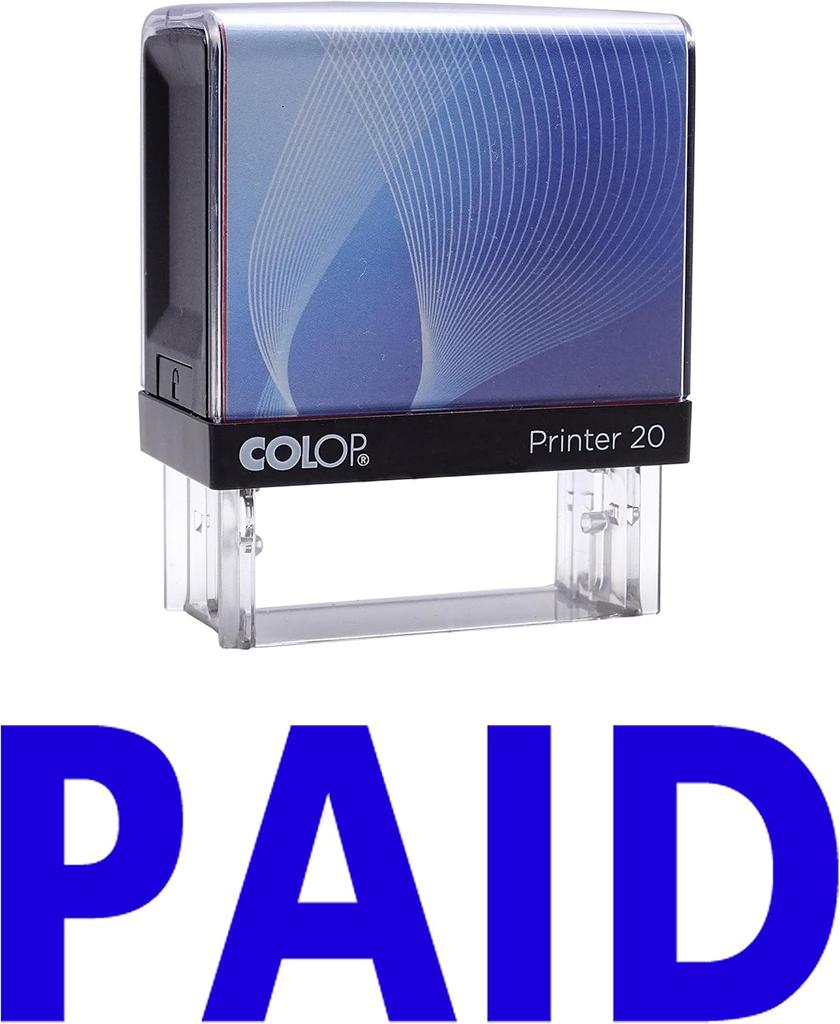 PAID Self Inking Rubber Stamp Custom Colop Office Stationary P20 Mini