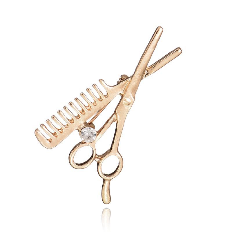 Хрустальный гребень, ножницы, брошь, шляпа, зажим для воротника, хиджаб, булавки, броши, свадьба золотой