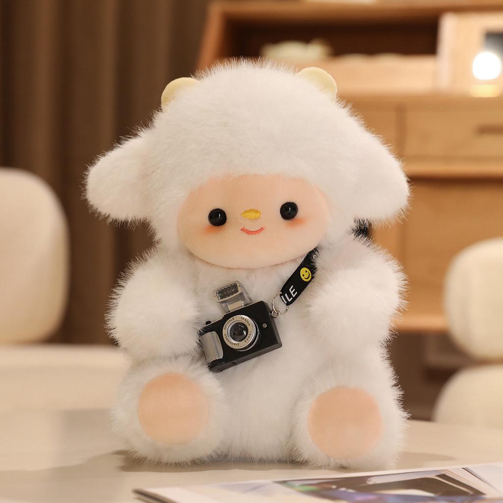 Soft Cute White Sheep Plush Toys Cartoon Animal Bear Hedgehog Doll Baby Stuffed Pillow Sleep Mate Kid Children Christmas Gift