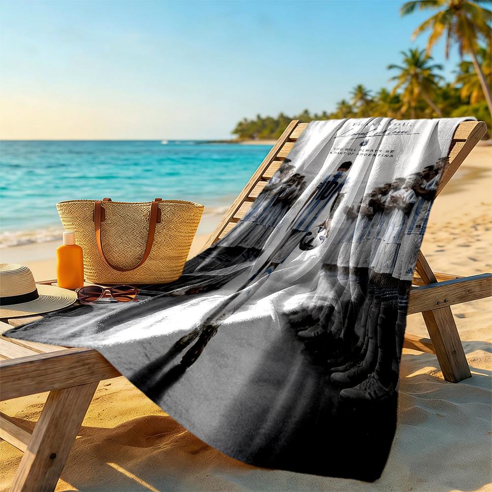 Football Messi Beach Towel Quick-Dry Soft Microfiber Comfortable Lightweight Portable for Swimming,Beach,Camping, Travel, Beach Accessories,Gym