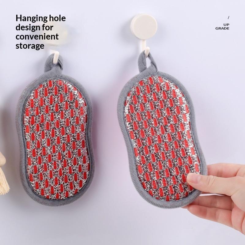 Scouring Cloth, Kitchen Dish Towel, Sponge Block, Cleaning Brush, Double-sided Non-oil Fiber Rag, Magic Wipe Pot Artifact