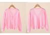 Korean Style Girls' Long Sleeve Knit Cardigan with Sun Protection - Summer 2023