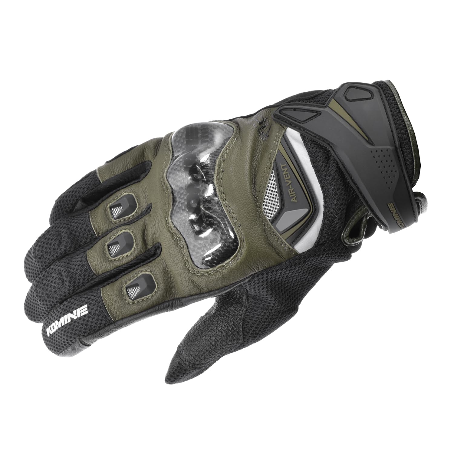Мотоперчатки Komine Carbon Protect Кожаная Сетка Размер L GK-224 Перчатки, Оливковый,