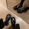 British style retro polished thick-soled lazy loafers, small leather shoes, one pedal, trendy Huizhou women's shoes