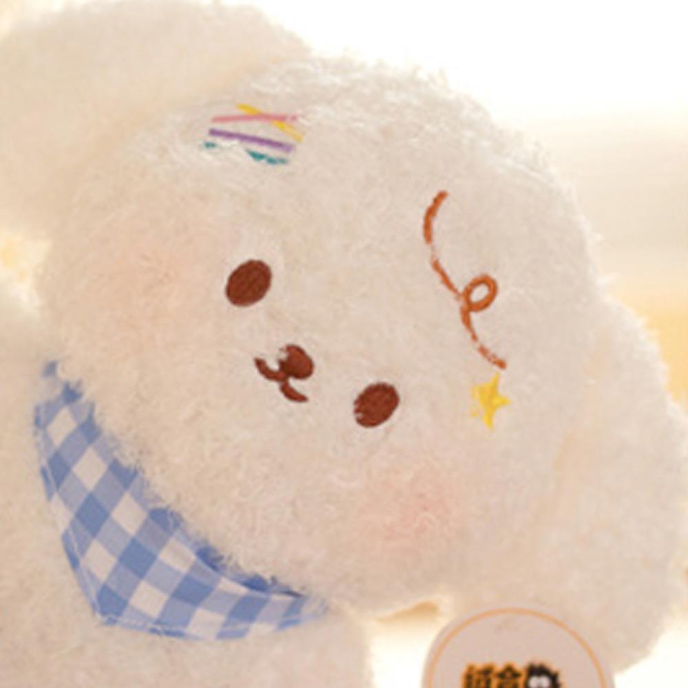 Wear Scarf Small Dog Plush Doll Puppy White Dog Doll Creative Little Dog Plush Toy  Children's Toy