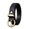 2.4Cm Wide Leather Belt Women'S Copper Buckle Korean Version Trendy Versatile Personalized Retro Pure Cowhide Jeans Belt