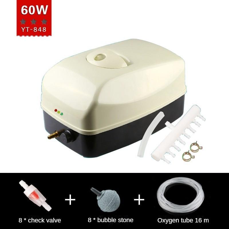 Vysoce výkonné akvarijní kyslíkové vzduchové čerpadlo Akvarijní střídavé/stejnosměrné dvouúčelové provzdušňovací čerpadlo Akvakultura Tichý kyslíkovač