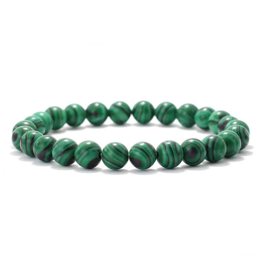 New Simple Style 8mm Gemstone Stretch Beaded Bracelet Men Women Natural Tiger Eyes Lava Onyx Stone Hand Accessories Pulseria