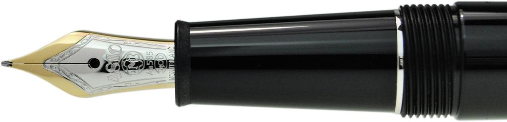 Montblanc Classic Black Platinum Line Fountain Pen P145bk Medium Nib Meisterstück (M)
