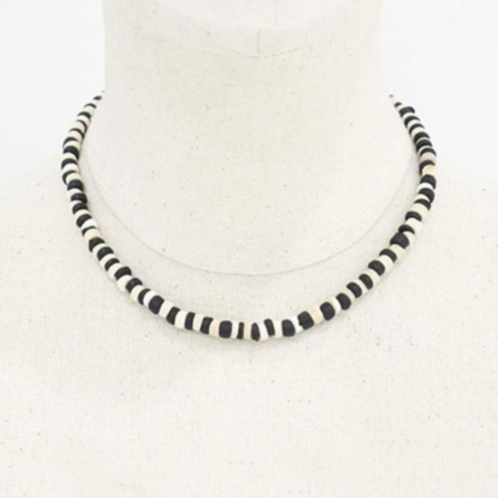 Women's Kitsch Look Black Palm Tree White Choker Necklace (12541313)