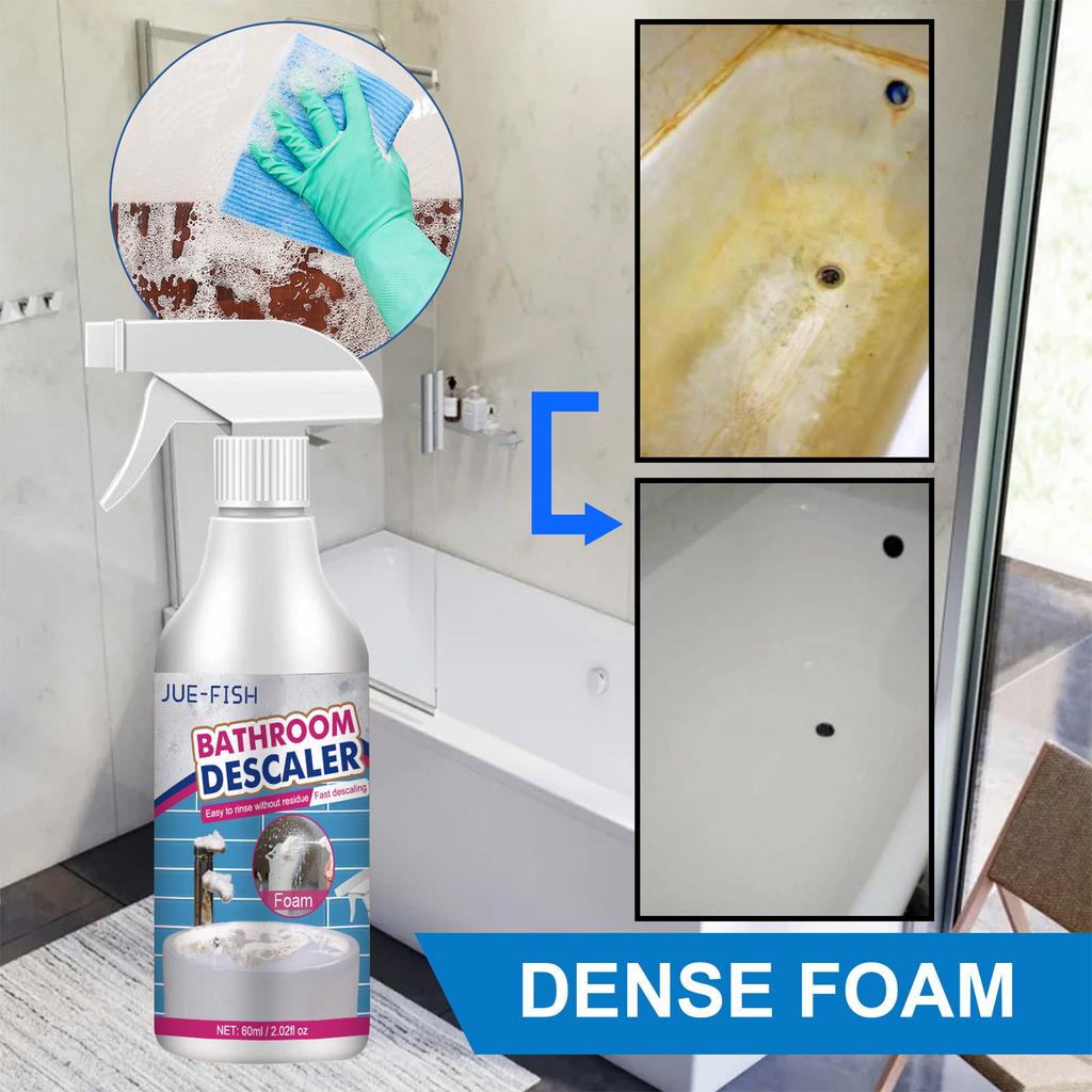 60ml Bathroom Cleaner Shower Glass Stain Limescale Remover Bathtub Sink Stainless Steel Degreaser Hard Water Spot Remover