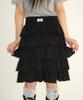 Ronron Cancan Tiered Midi Skirt Black