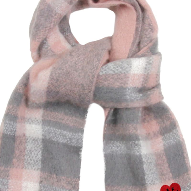 GRAVER [TASCHE&ACC] Herz Smile Bestickter Karomuster Schal_Pink