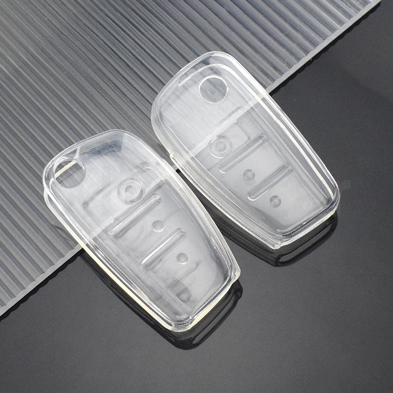 For A6 S6 A7 B6 B7 B8 8P 8V 8L TT RS C6 R8 A1 A3 Q3 A4 A5 Q5 Transparent TPU Auto Car Remote Key Case Cover Keys Shell Fob