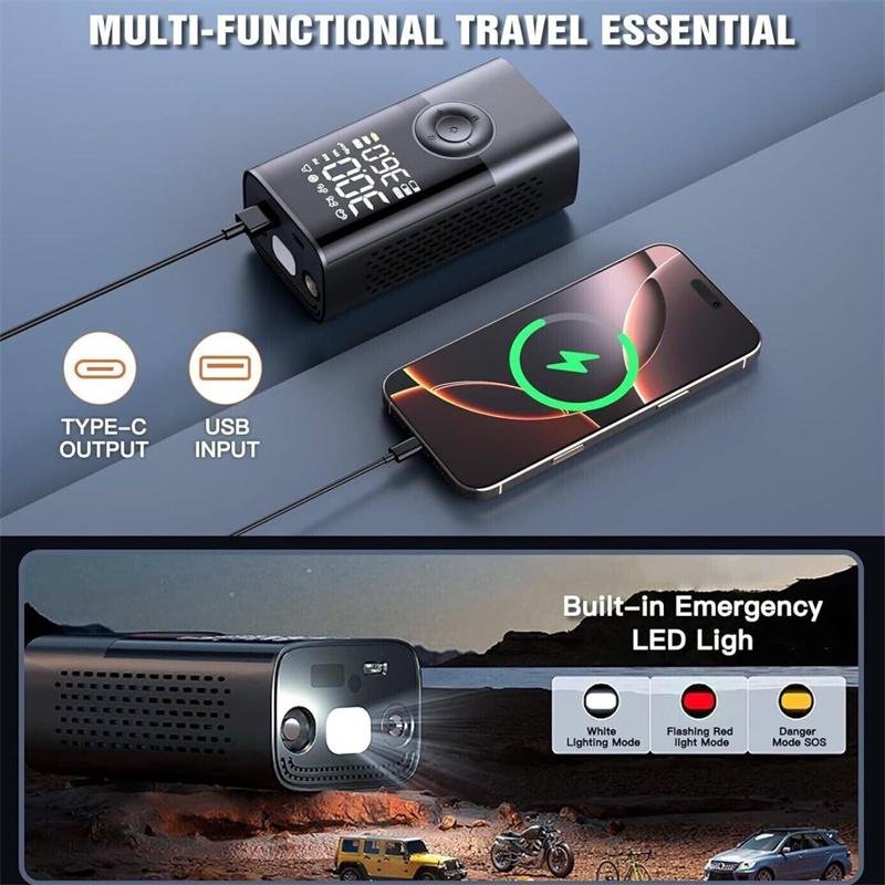 150Psi Smart Air Pump Tire Inflator Portable Air Compressor With Digital Pressure Gauge For Car Bike Motorcycle Ball