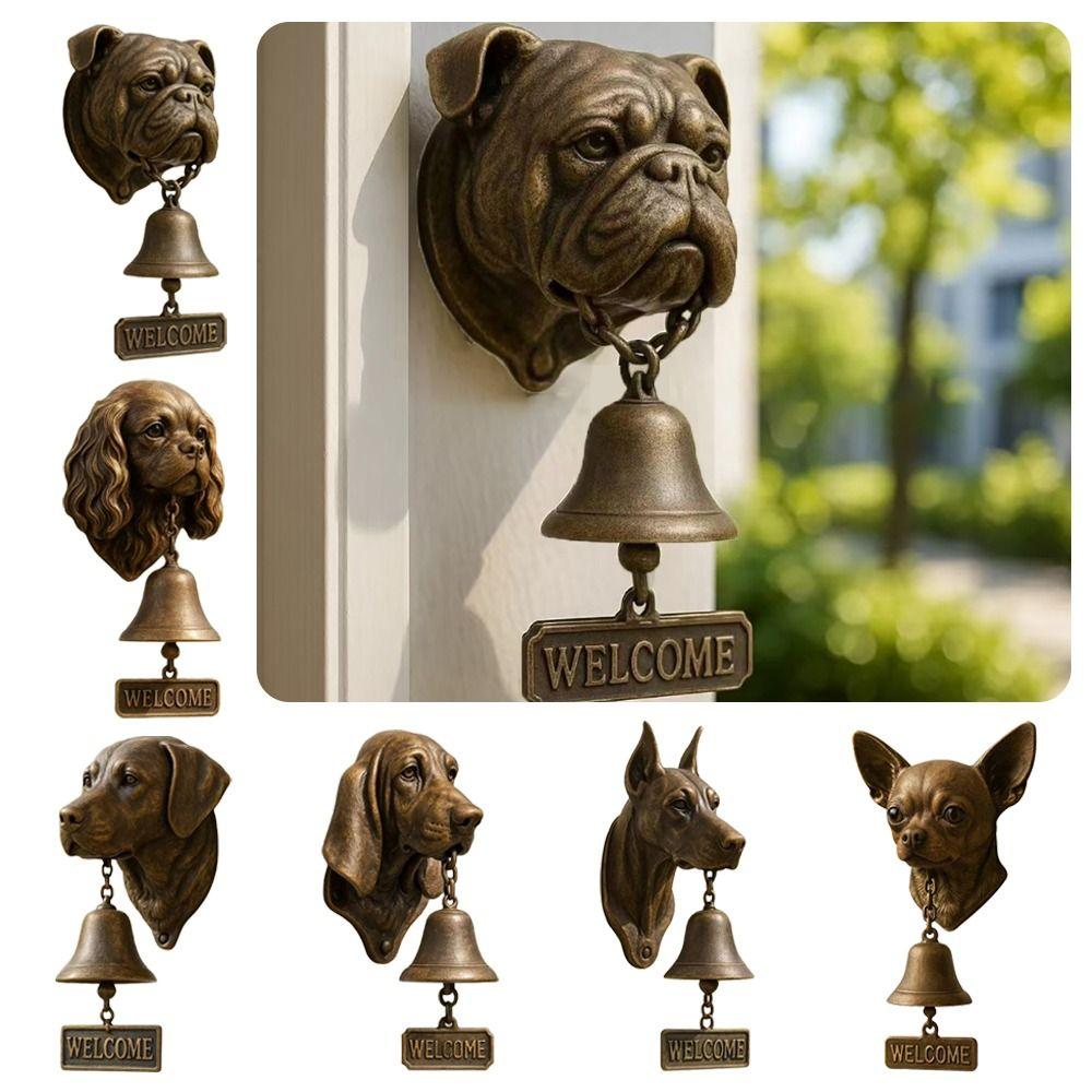 Resin+Metal Welcome Doorbell Loud Ringing Wall Mount Front Door Chime Bell Weatherproof Hanging Decorations