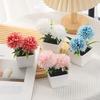 Fake Chrysanthemums Ball Flower In Pot Mini Artificial Potted Plants for Home Indoor Office Farmhouse Table Decor