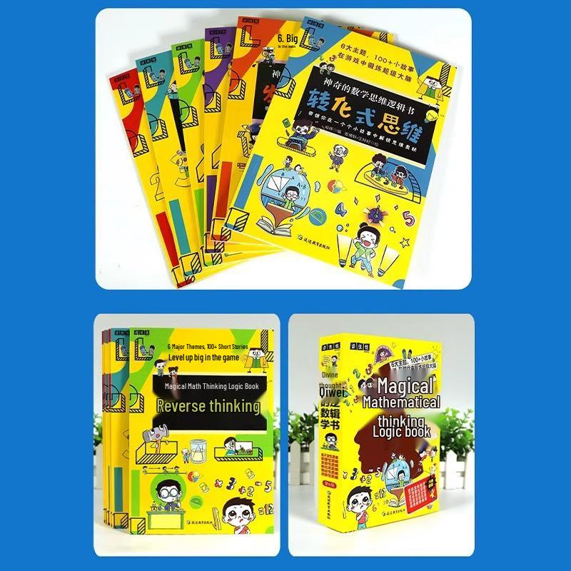 Amazing Math & Logic Books: 6-Volume Set with Illustrated Math & Fun Science Comics for Children