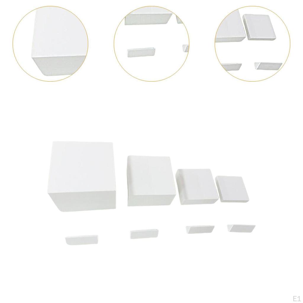 4Pcs Buffet Riser Food White Stotage Organizer Cube Display Nesting Risers Acrylic for