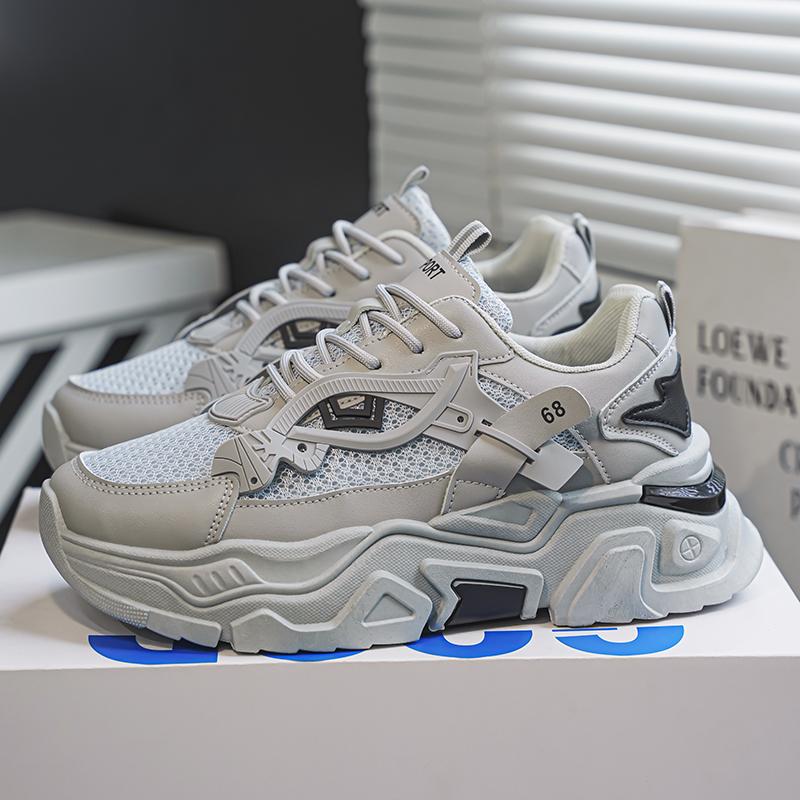 Four Season New Men's Student Height Increasing Shoe Thick Soled Casual Sports Shoe Soft Soled Comfortable Outdoor Running Shoes