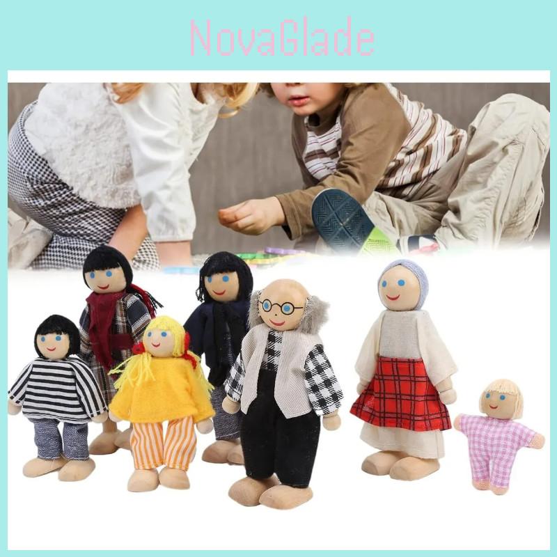 Handcrafted Wooden Family Puppets Jointed And Lifelike Ideal For Display Or Play