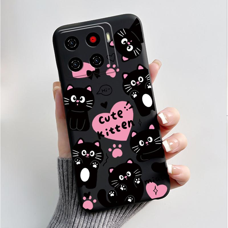 Printing Pattern Case For ZTE Blade A56 Z2473 Nubia A56 Soft Silicone Black Shell Cover For Blade A56 Pro Cute Flower Casing