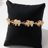 Women's Retro Elephant Bracelet With Red Zirconia Stone Unique Gift For Anniversary Or Birthday