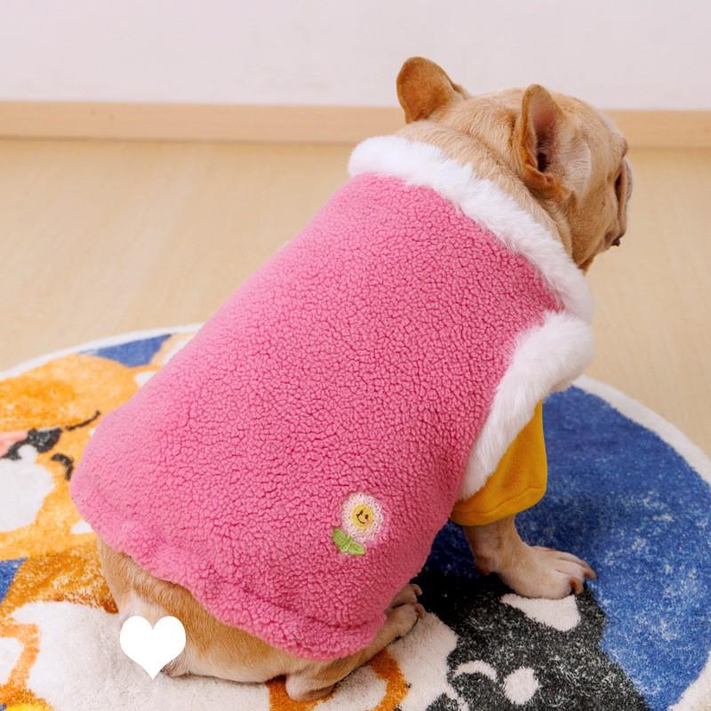 Thick Fleece Dog Vest French Bulldog Pug Corgi Shiba Inu Winter Warm Pet Clothing