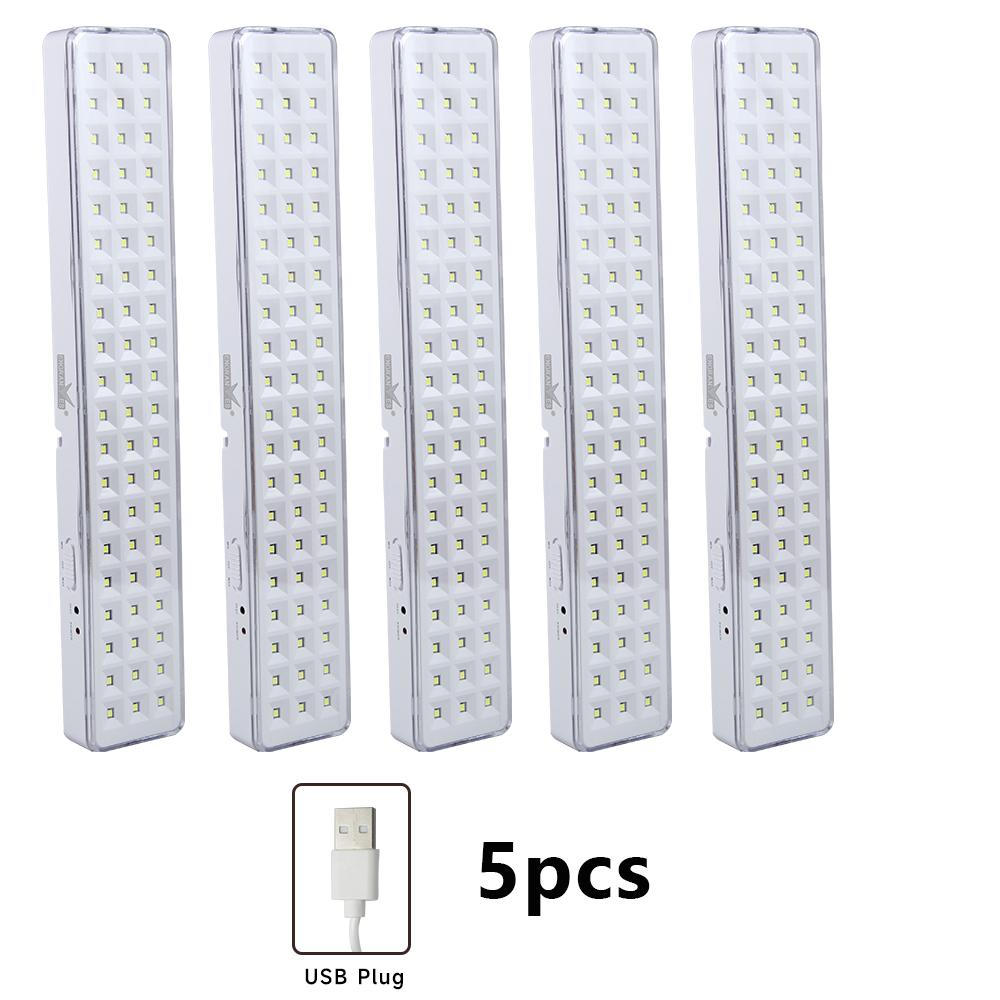 Wholesale 60LED Handheld Emergency Lights Rechargeable Fire Evacuation Lights Outdoor Camping Lamps with 2 Dimming Settings