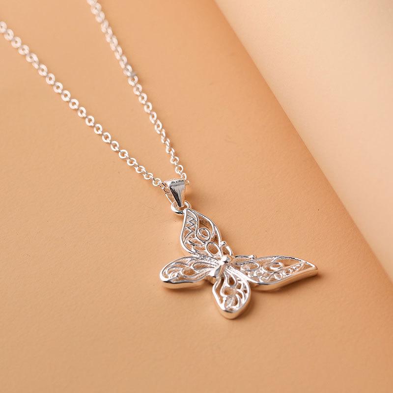 2025 New Fashion Korean Style Jewelry Necklace Pendant & Ring - Multiple Versatile Styles: Flower & Butterfly Design