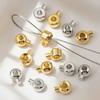 10/20pcs 18K Gold Plated Brass Crimp End Bead DIY Bracelet Stopper Bead Closures End Clip Snap Clasps Jewelry Making Accessories