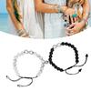 2 Stück Partnerarmband-Set Modisches Türkis Modisches Elegantes Magnetisches Perlenarmband für Dates