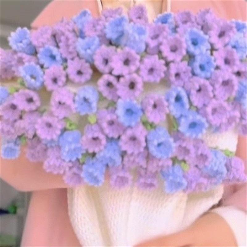 Rosbukett Filt Handvävd DIY Materialpaket Ullgrupp Virkad Blomsterfilt Liljekonvalj Blomsterfilt Färdig Produkt