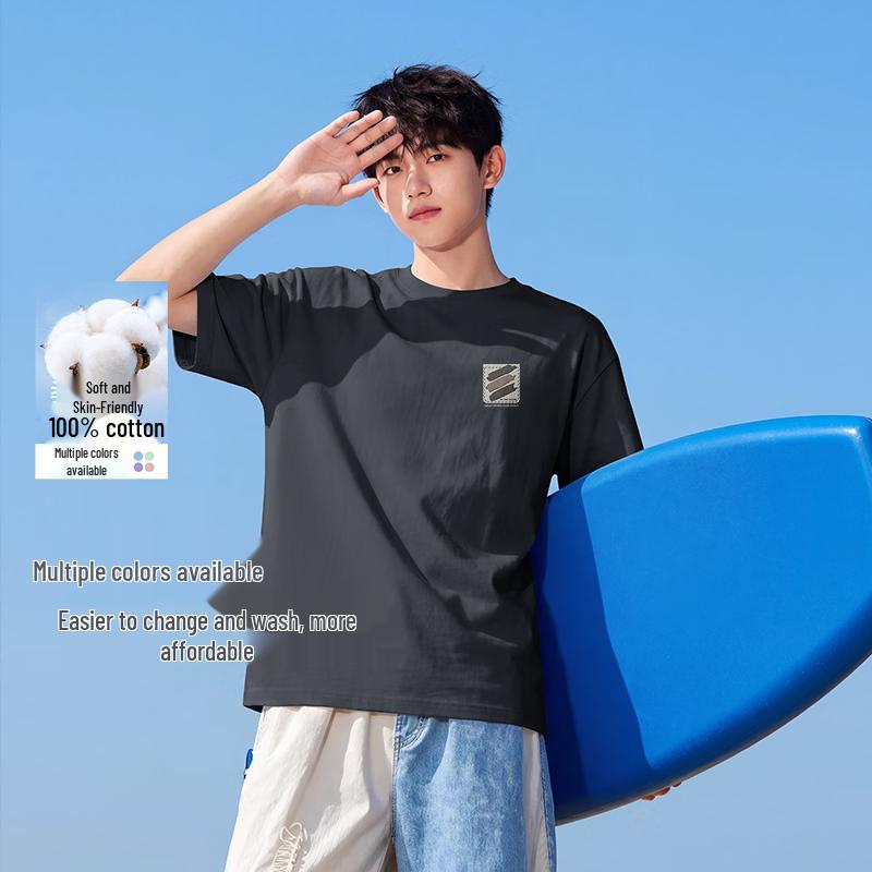 Xuezhongfei Men s Heavyweight Cotton Graphic T-Shirt L