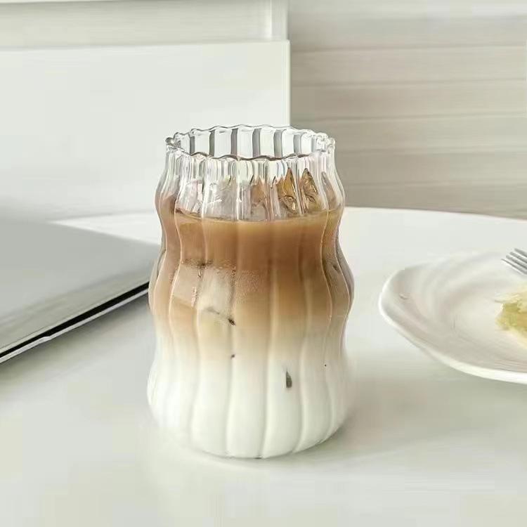 High Borosilicate Transparent Glass Internet Celebrity Glass Single Layer Breakfast Cup Household Multi Capacity Juice Drink Milk Cup