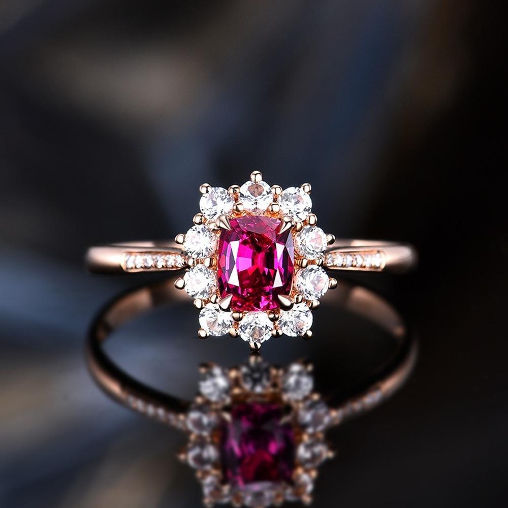 Lindon Classic Copper Alloy Zirkonový prsten Dámské šperky Svatební slib Party dárek