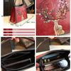 Exquisite Embroidered Leather Chinese Style Portable Shoulder Bag Gift Temperament Elegant Middle-Aged Mother Bag
