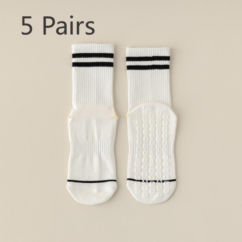 

5 пар женских профессиональных амортизирующих нескользящих дышащих впитывающих пот носков для занятий йогой 5 Pairs чёрный