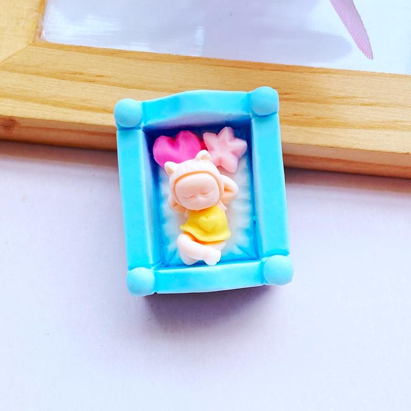 6pcs New Mixed Cute Mini Simulated Crib Flat Back Cabochon Crafts Clothing DIY Scrapbooking Accessories