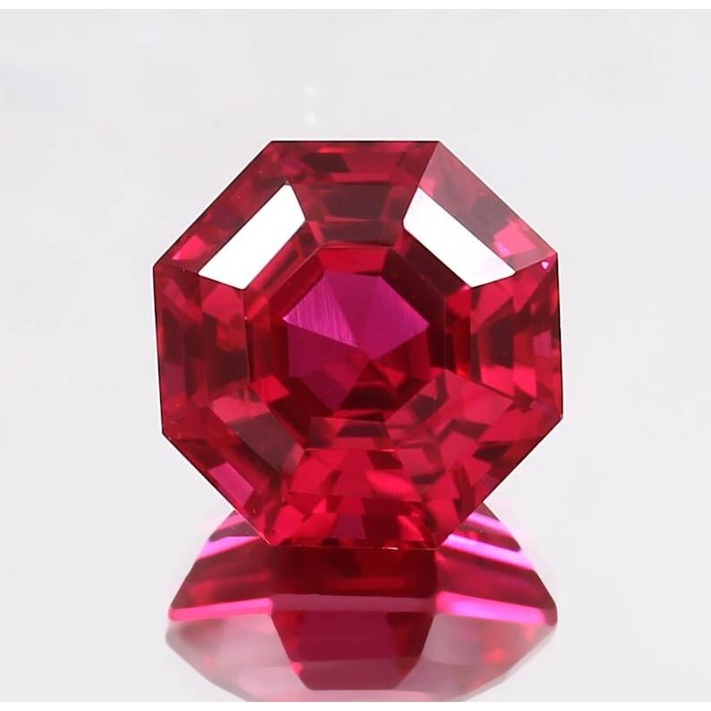 AAA 15 MM Flawless Blood Red Ruby Hexagon Cut Loose Gemstone Mozambique