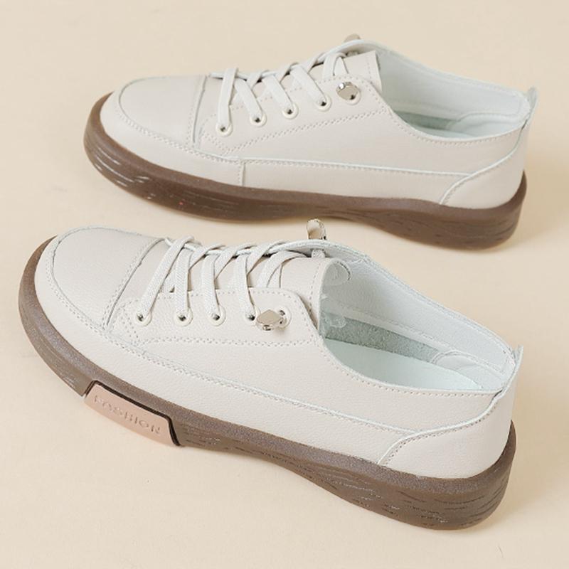 

Брендовые женские туфли для скейтборда на толстой подошве, студенческая прогулочная повседневная кожаная обувь для девочек, обувь на платформе, увеличивающая рост 35 бежевый