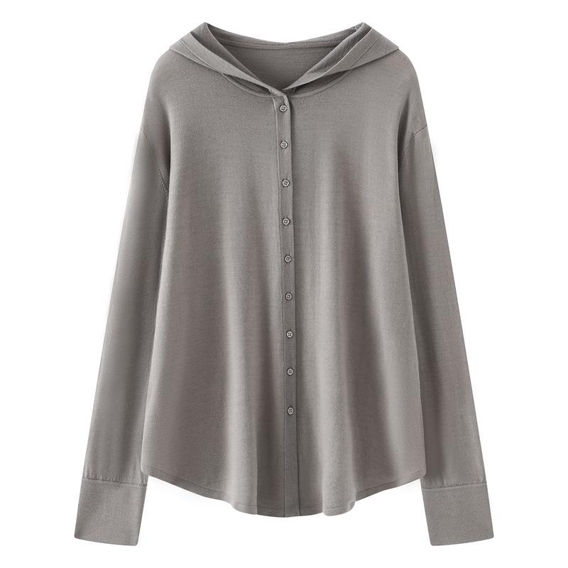 Spring 2026 Women's Hooded Cardigan: Cozy, Fashionable, Solid Color Knitwear.