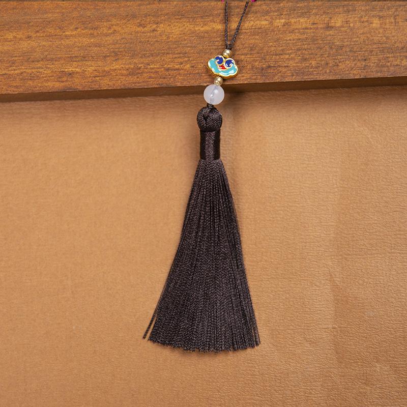 10cm Polyester Silk Tassels Auspicious Clouds Cap Fringe for DIY Crafts Bag Clothing Accessories Curtains Home Decoration 5PCS