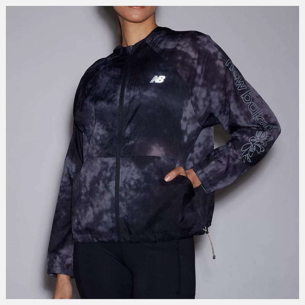 New Balance Women's Special Edition Transparent Packable Jacket (AWJ5110Y) BK (Black) Size M