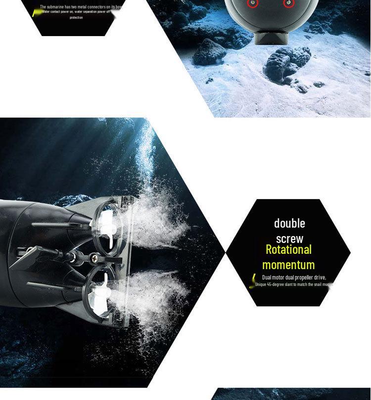 Four-Six Channel Mini Wireless Remote Control Submarine Toy Boat for Teasing Fish