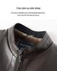 Men's Thickened Leather Jacket with Fleece Lining for Winter Cycling and Cold Protection, Ideal for Middle-Aged and Elderly.
