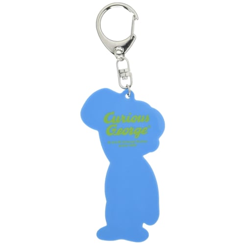 Toshinpack Curious George Rubber Keychain (Baseball, Blue)