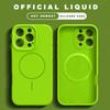 Official Magnetic Phone Case For For Iphone 1 14 16 Plus 12 13 16 Pro Max  Liquid Silicone Lanyard Charge Protector Cover