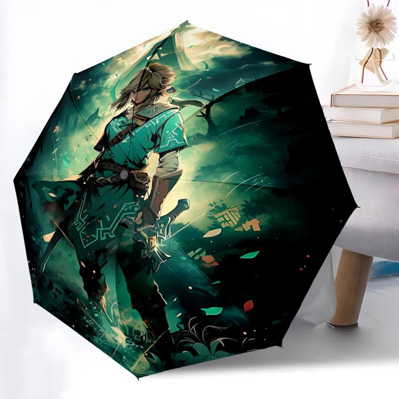 1pc The Legend of Automatic Open/close Folding Portable Umbrella with 8-Rib Structure for Women/Men, All-Season Use  A0901136