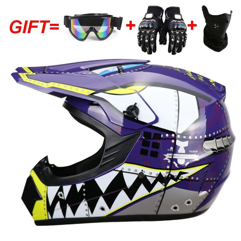 Full Face Motorcycle Helmet Off-Road ATV Dirt Bike Downhill Mountain Karting Adult Unisex ABS Safety Gear